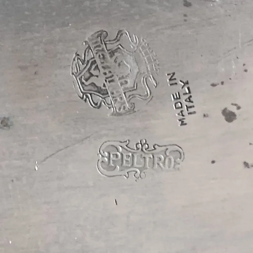 Vintage Pewter Arte Italica Peltro Scalloped Medium Oval Tray 13.5 x 9.5 - Picture 3 of 3